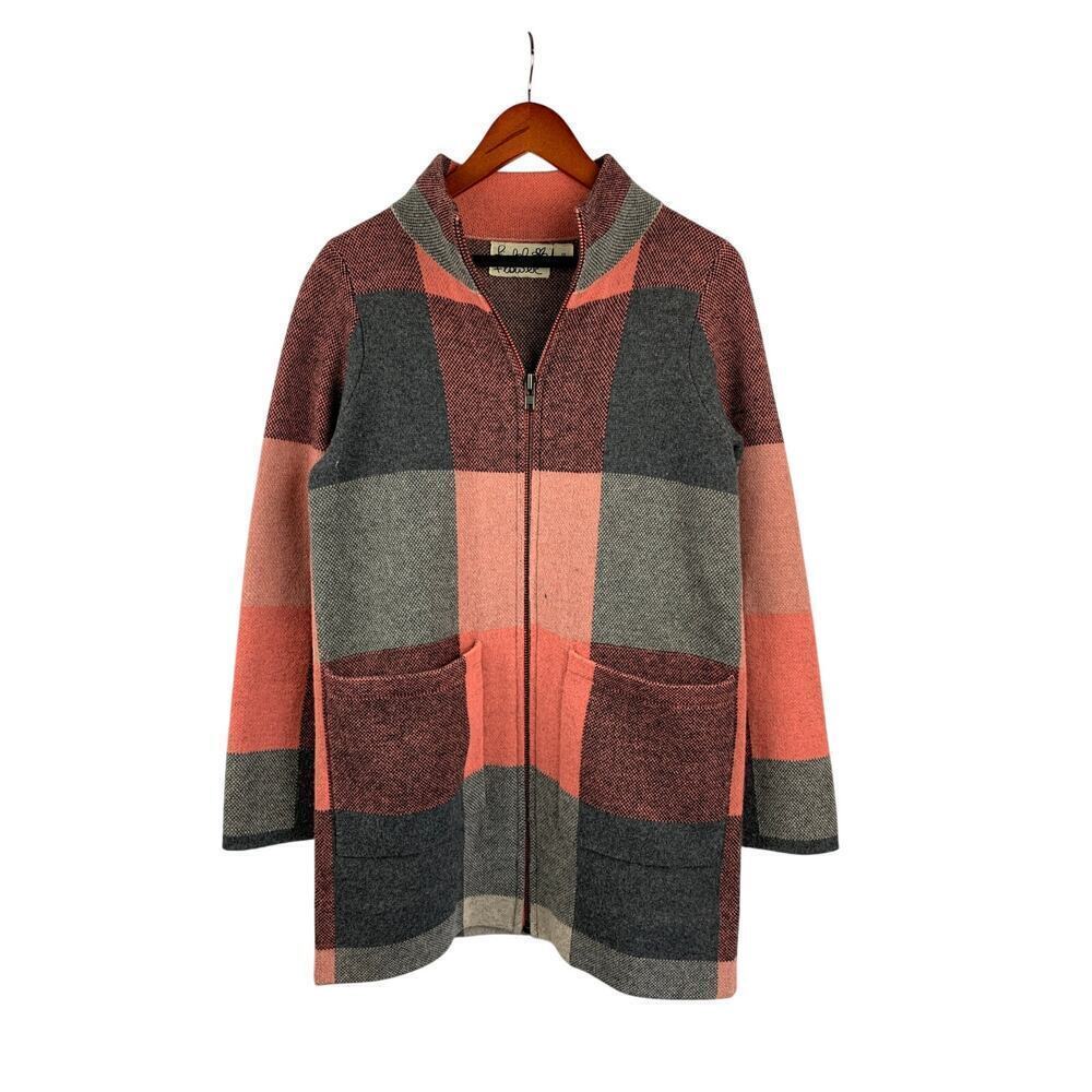 Women's Field Flower Pink & Gray 100% Wool Coat - Size XS